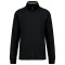 Férfi vastag cipzáras pulóver bordázott csíkos gallérral, Kariban KA456, Black-3XL