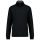 Férfi vastag cipzáras pulóver bordázott csíkos gallérral, Kariban KA456, Black-L