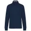 Férfi vastag cipzáras pulóver bordázott csíkos gallérral, Kariban KA456, Navy-3XL
