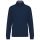 Férfi vastag cipzáras pulóver bordázott csíkos gallérral, Kariban KA456, Navy-XL