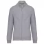 Férfi vastag cipzáras pulóver bordázott csíkos gallérral, Kariban KA456, Oxford Grey-3XL
