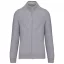 Férfi vastag cipzáras pulóver bordázott csíkos gallérral, Kariban KA456, Oxford Grey-XL