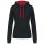 Női pulóver kontrasztos bélésű kapucnival, Kariban KA465, Black/Red-S