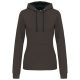 Női pulóver kontrasztos bélésű kapucnival, Kariban KA465, Dark Grey/Black-2XL