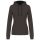 Női pulóver kontrasztos bélésű kapucnival, Kariban KA465, Dark Grey/Black-M