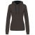 Női pulóver kontrasztos bélésű kapucnival, Kariban KA465, Dark Grey/Black-M