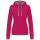 Női pulóver kontrasztos bélésű kapucnival, Kariban KA465, Fuchsia/Fine Grey-M