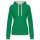 Női pulóver kontrasztos bélésű kapucnival, Kariban KA465, Light Kelly Green/White-XL
