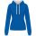 Női pulóver kontrasztos bélésű kapucnival, Kariban KA465, Light Royal Blue/White-M