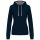 Női pulóver kontrasztos bélésű kapucnival, Kariban KA465, Navy/Fine Grey-XL