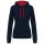 Női pulóver kontrasztos bélésű kapucnival, Kariban KA465, Navy/Red-XS