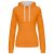 Női pulóver kontrasztos bélésű kapucnival, Kariban KA465, Orange/White-L
