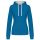 Női pulóver kontrasztos bélésű kapucnival, Kariban KA465, Tropical Blue/White-L