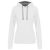 Női pulóver kontrasztos bélésű kapucnival, Kariban KA465, White/Fine Grey-2XL