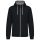 Férfi cipzáras pulóver kontrasztos bélésű kapucnival, Kariban KA466, Black/Fine Grey-XL