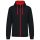 Férfi cipzáras pulóver kontrasztos bélésű kapucnival, Kariban KA466, Black/Red-L
