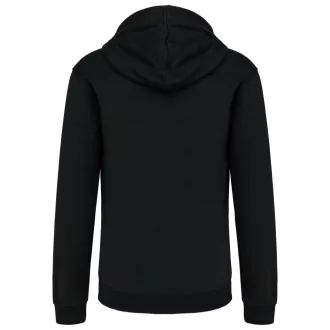   Férfi cipzáras pulóver kontrasztos bélésű kapucnival, Kariban KA466, Black/Yellow-S