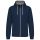 Férfi cipzáras pulóver kontrasztos bélésű kapucnival, Kariban KA466, Navy/Fine Grey-S