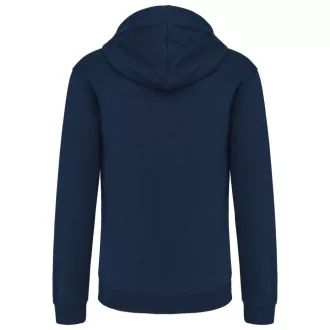   Férfi cipzáras pulóver kontrasztos bélésű kapucnival, Kariban KA466, Navy/Fine Grey-S
