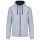 Férfi cipzáras pulóver kontrasztos bélésű kapucnival, Kariban KA466, Oxford Grey/Navy-XL