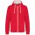 Férfi cipzáras pulóver kontrasztos bélésű kapucnival, Kariban KA466, Red/White-2XL
