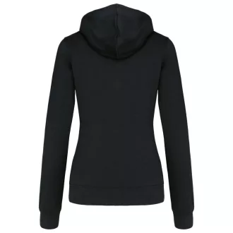   Női cipzáras pulóver kontrasztos bélésű kapucnival, Kariban KA467, Black/Yellow-XS