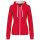 Női cipzáras pulóver kontrasztos bélésű kapucnival, Kariban KA467, Red/White-2XL
