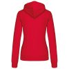 Női cipzáras pulóver kontrasztos bélésű kapucnival, Kariban KA467, Red/White-XS