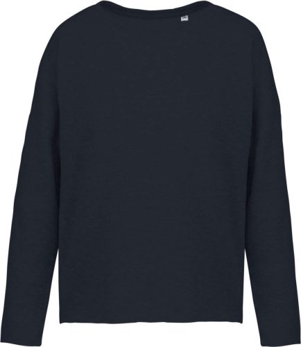 Női laza szabású környakas pulóver, Kariban KA471, Navy-S/M