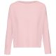 Női laza szabású környakas pulóver, Kariban KA471, Pale Pink-S/M
