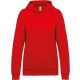 Női kapucnis pulóver, Kariban KA473, Red-S