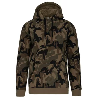 Férfi kapucnis pulóver, Kariban KA476, Olive Camouflage-XS