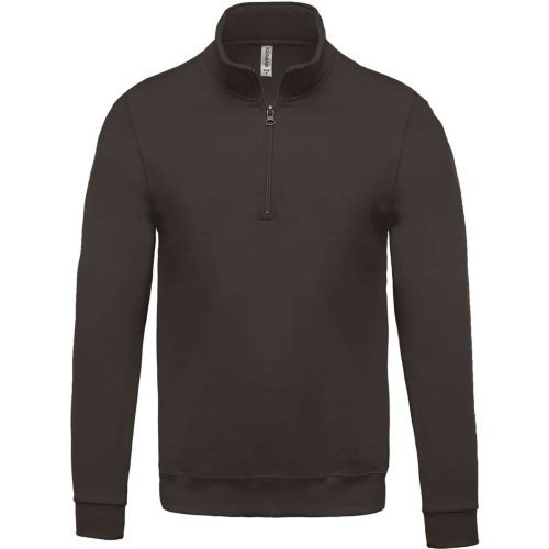 Férfi 1/4 cipzáros galléros pulóver, Kariban KA478, Dark Grey-XL