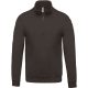 Férfi 1/4 cipzáros galléros pulóver, Kariban KA478, Dark Grey-XL