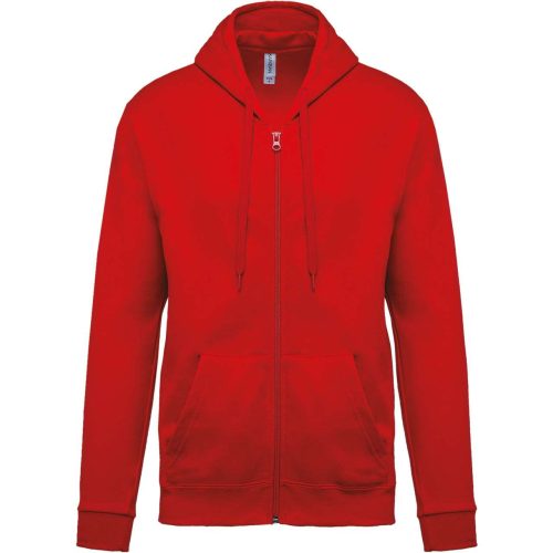 Uniszex cipzáros kapucnis pulóver, Kariban KA479, Red-L