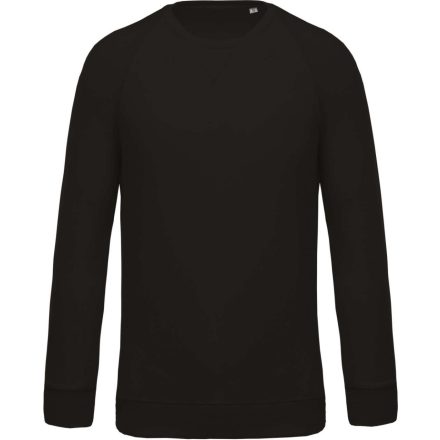 Férfi organikus környakas raglános pulóver, Kariban KA480, Black-2XL