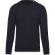 Férfi organikus környakas raglános pulóver, Kariban KA480, French Navy Heather-M