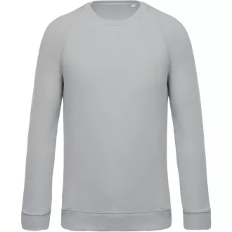   Férfi organikus környakas raglános pulóver, Kariban KA480, Snow Grey-S