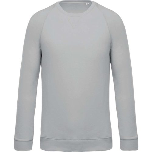 Férfi organikus környakas raglános pulóver, Kariban KA480, Snow Grey-S
