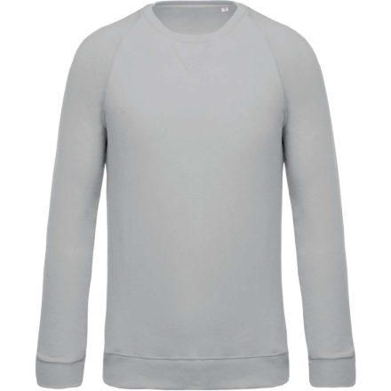 Férfi organikus környakas raglános pulóver, Kariban KA480, Snow Grey-XL