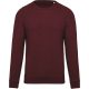 Férfi organikus környakas raglános pulóver, Kariban KA480, Wine Heather-S