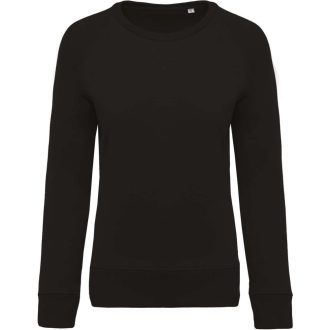   Női raglános organikus környakas pulóver, Kariban KA481, Black-M