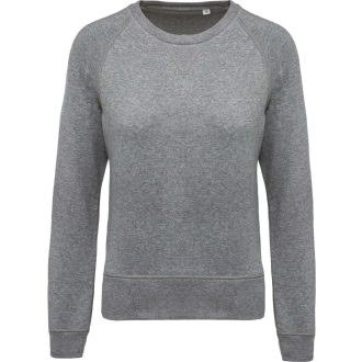   Női raglános organikus környakas pulóver, Kariban KA481, Grey Heather-XS