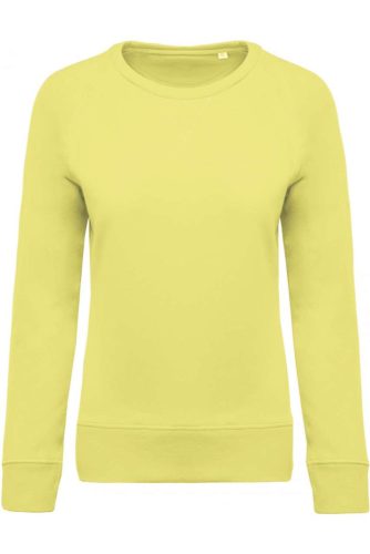 Női raglános organikus környakas pulóver, Kariban KA481, Lemon Yellow-XL