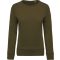 Női raglános organikus környakas pulóver, Kariban KA481, Mossy Green-2XL
