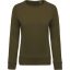 Női raglános organikus környakas pulóver, Kariban KA481, Mossy Green-XL