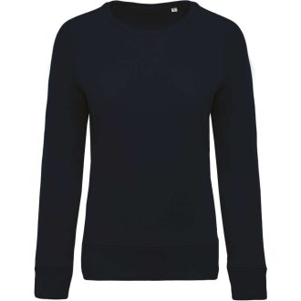   Női raglános organikus környakas pulóver, Kariban KA481, Navy-XS