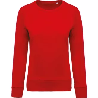   Női raglános organikus környakas pulóver, Kariban KA481, Red-M