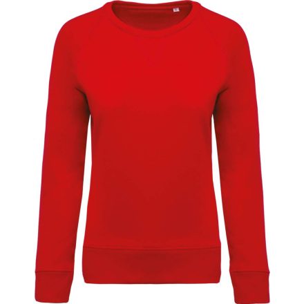 Női raglános organikus környakas pulóver, Kariban KA481, Red-XL