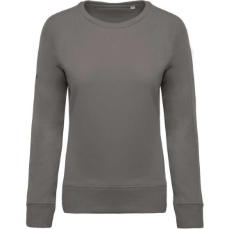   Női raglános organikus környakas pulóver, Kariban KA481, Storm Grey-XS